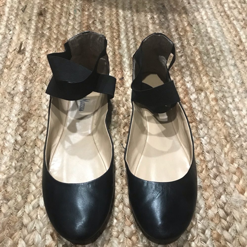 Leather ankle strap flats